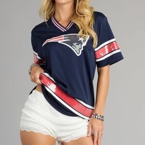 NFL Patriots Women's Navy and Red Jersey